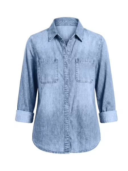 Imily Bluza svetlo modra bela