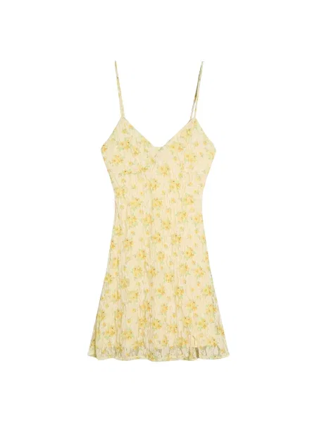 Bershka Rochie de vară / deschis / verde pastel galben