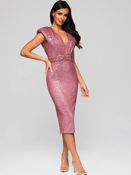 Rochie de seară Edoti de costum roz