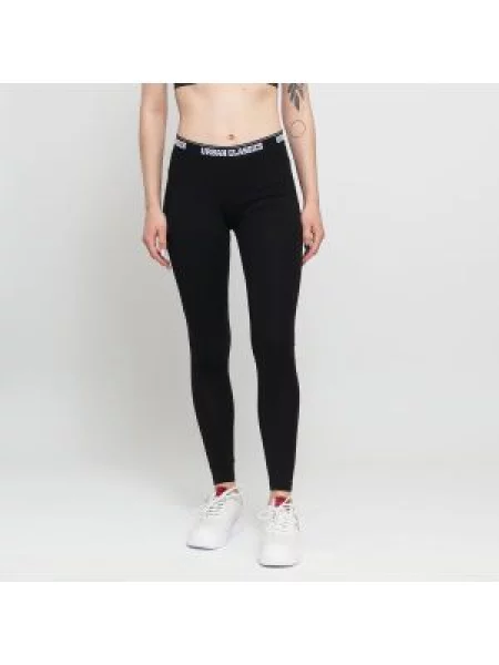 Legíny Urban Classics Ladies Logo Leggings Black černé