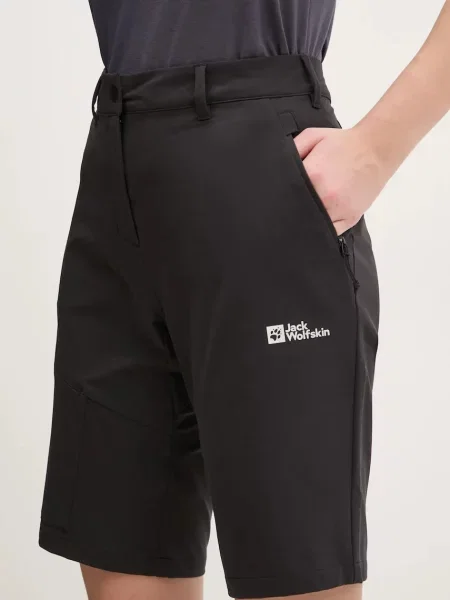 Jack Wolfskin pantaloni scurți outdoor Pico Trail neted high waist negru