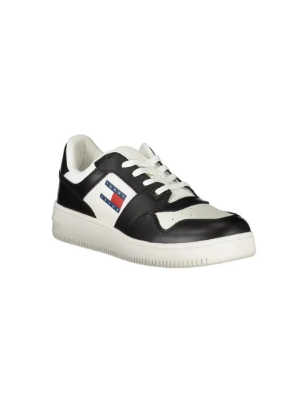 Lniane sneakersy Tommy Jeans retro do koszykówki czarne