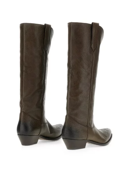 Botine Golden Goose cu model floral maro