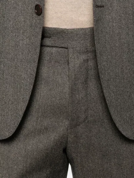 Costum Canali de lână cu model herringbone de costum maro