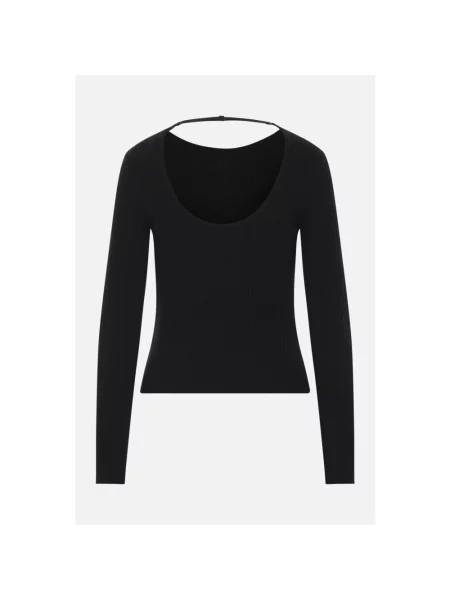 Sweter Courreges z logo czarny