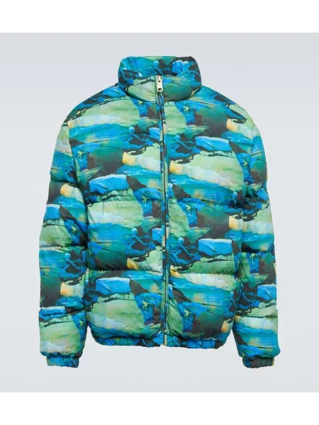 Prošívaná péřová bunda Erl s potiskem