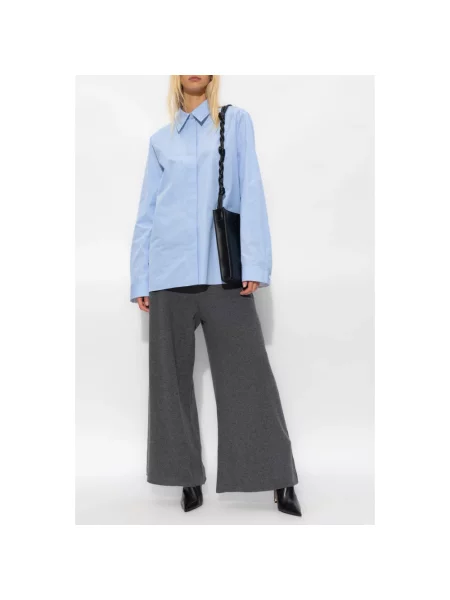 Spodnie Jil Sander z kaszmiru szare