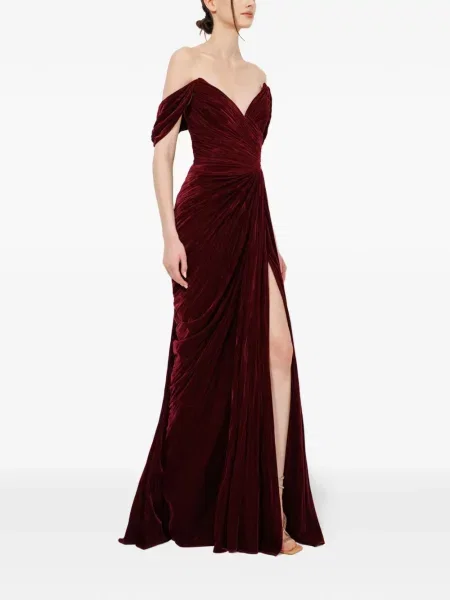 Kostiumas maksi maxi suknele Iris Serban plyšys raudona