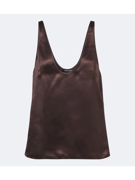 Top Tom Ford din satin maro