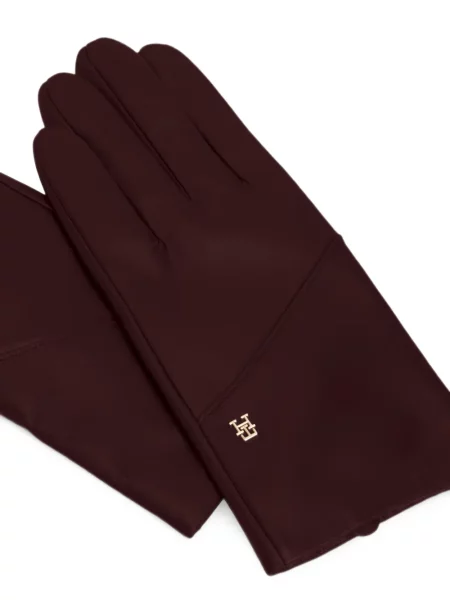 Mănuși Tommy Hilfiger din piele roșu