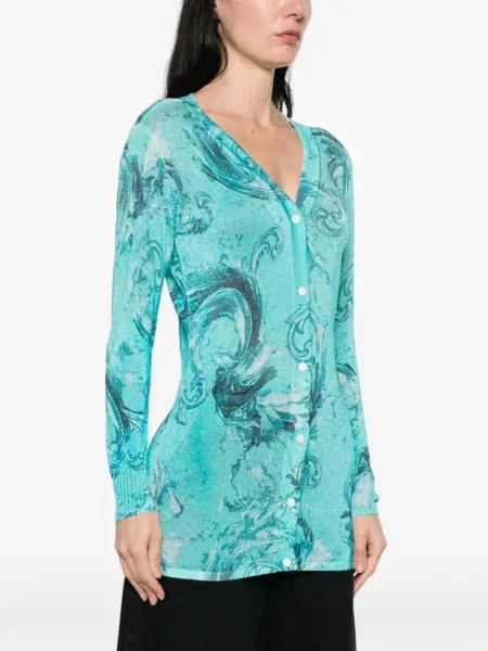 Cardigan Versace Jeans Couture cu imagine albastru