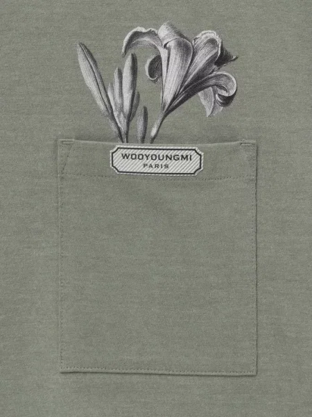 Květinové tričko Wooyoungmi s potiskem zelené