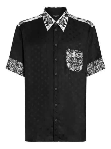Cămașă Dolce & Gabbana de mătase negru