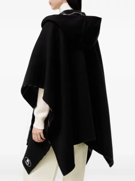 Кашмирено карирано яке Burberry с качулка черно
