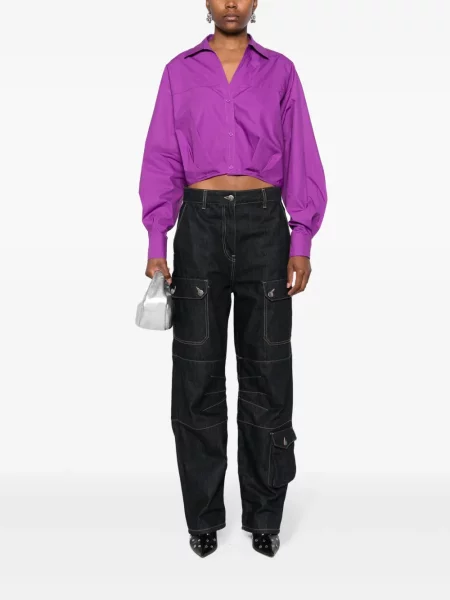 Cropp cămașă Twinset din poplin violet