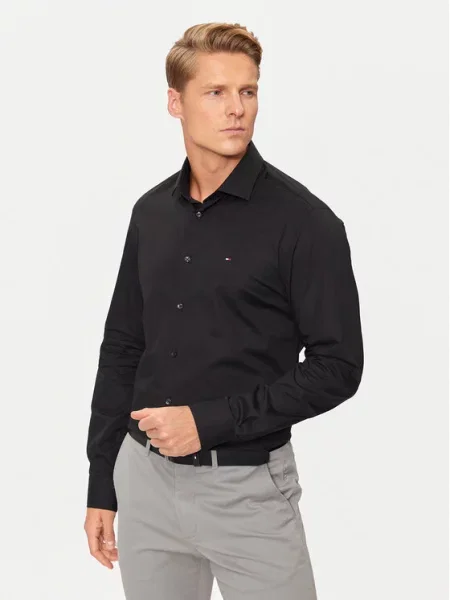 Πουκάμισο Tommy Hilfiger μαύρο