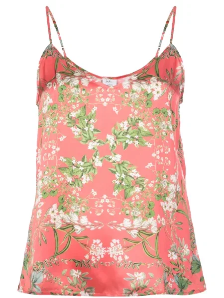 Jedwabny top Madison.maison w kwiatki z nadrukiem różowy