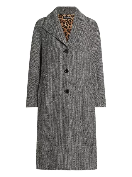 Palton Dolce & Gabbana cu model herringbone gri