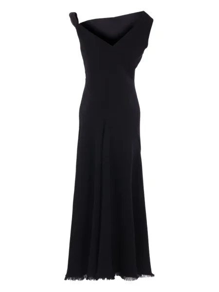 Rochie maxi The Row cu franjuri de costum negru
