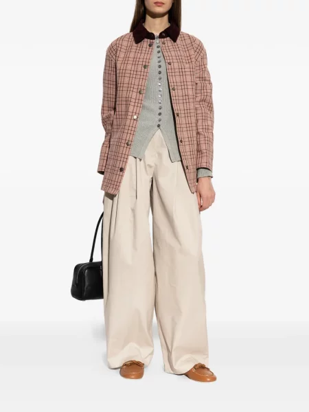 Καρό με κολάρο παλτό Emporio Armani κοτλέ