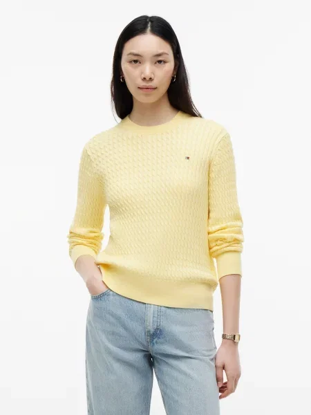 TOMMY HILFIGER Pulover deschis galben