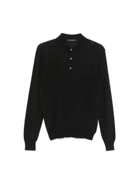 Sweter Tagliatore wełniany z długim rękawem czarny