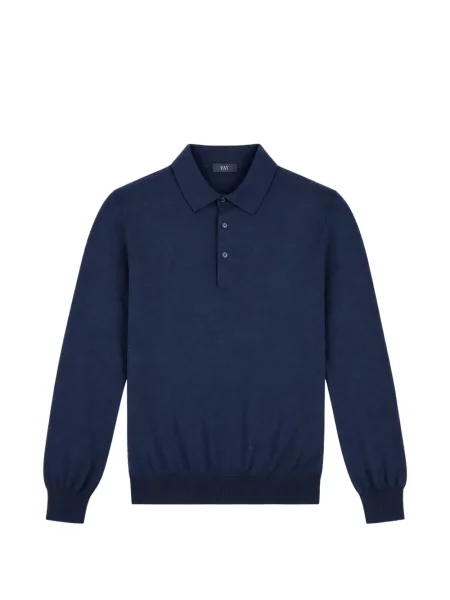 Lung tricou polo Fay albastru