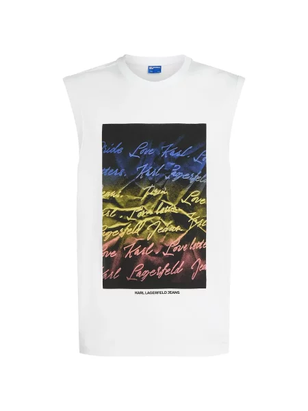 KARL LAGERFELD JEANS Tricou albastru închis / galben / negru alb