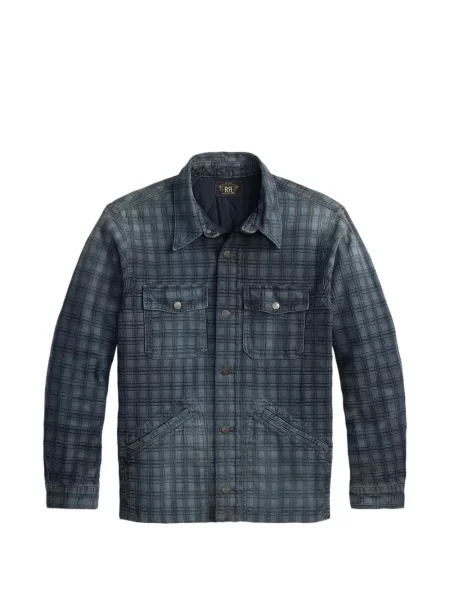 Geacă Ralph Lauren Rrl în carouri albastru