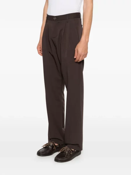 Pantaloni Imperial plisate maro