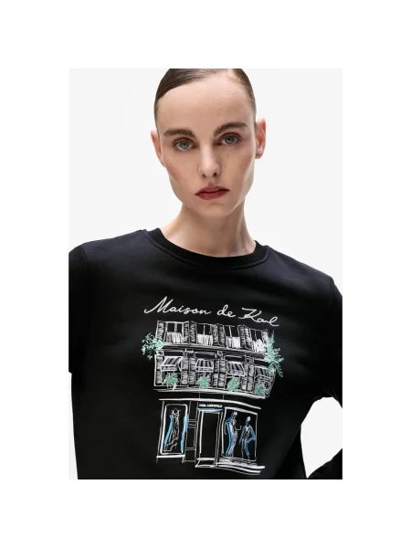 Bluza Karl Lagerfeld z nadrukiem czarna