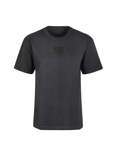 Krótka koszulka T By Alexander Wang z krótkim rękawem czarna