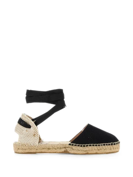 Espadrile Manebi fără toc cu legături negru
