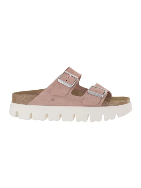 Klapki Birkenstock zamszowe chunky różowe