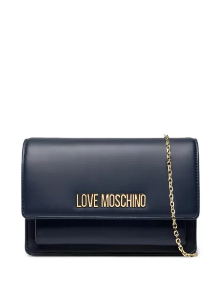 Colier Love Moschino cu bretele cu autograf albastru