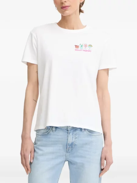 Tricou Mc2 Saint Barth cu decolteu rotund alb