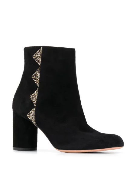 Botine Bally cu tepi cu toc bloc negru