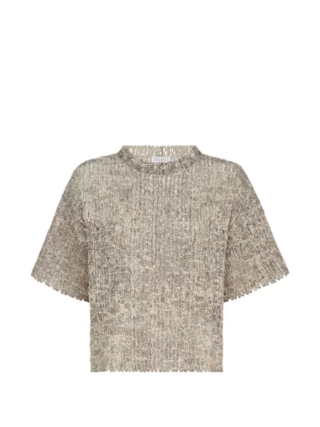 Tricou Brunello Cucinelli cu broderie de lână