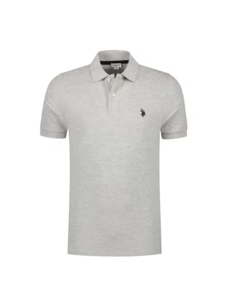 Koszulka polo U.s Polo Assn. z krótkim rękawem z logo szara