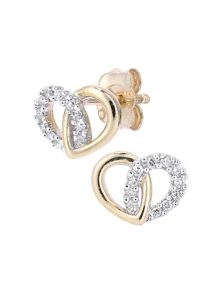 DIAMANT LETERNEL Fülbevalók Ohrstecker aus Gelbgold mit Diamant Herz-Design arany