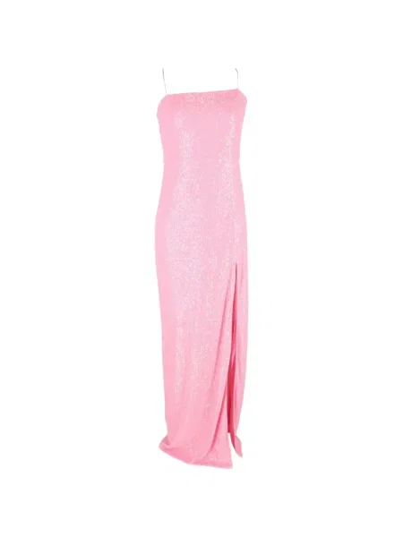 Rochie maxi Rotate Birger Christensen cu paiete cu crăpătură de costum roz
