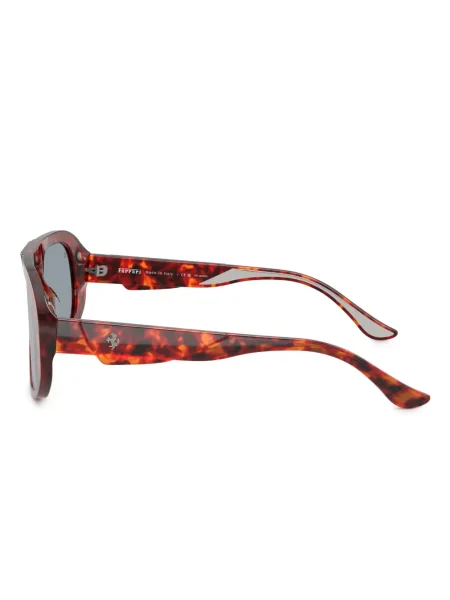 Ochelari de soare Ferrari cu imprimeu geometric maro