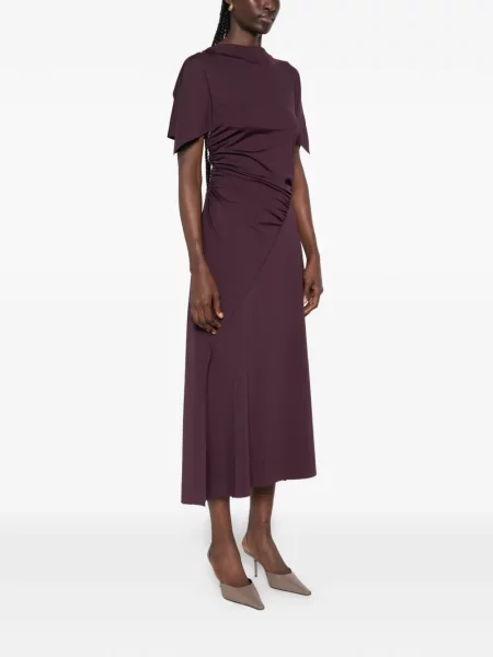Scurt rochie midi Victoria Beckham cu volane violet