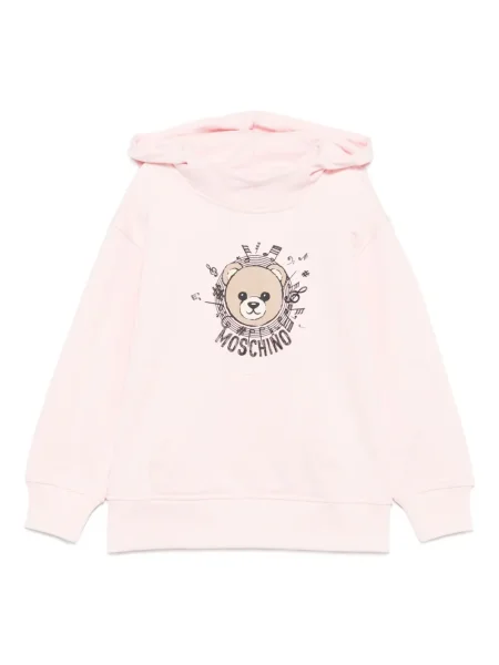 Bluza z kapturem dziecięca Moschino różowa