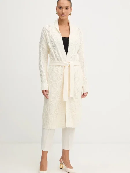 Guess kardigan z dodatkiem wełny NATHALIE beżowy