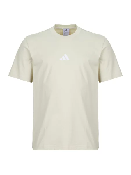Tricou Adidas din jerseu cu autograf bej