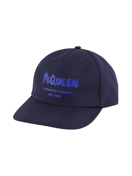 Czapka z daszkiem Alexander Mcqueen z logo niebieska