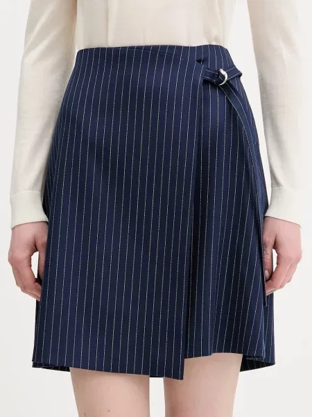 HUGO spódnica Rabisu granatowy mini prosta biała