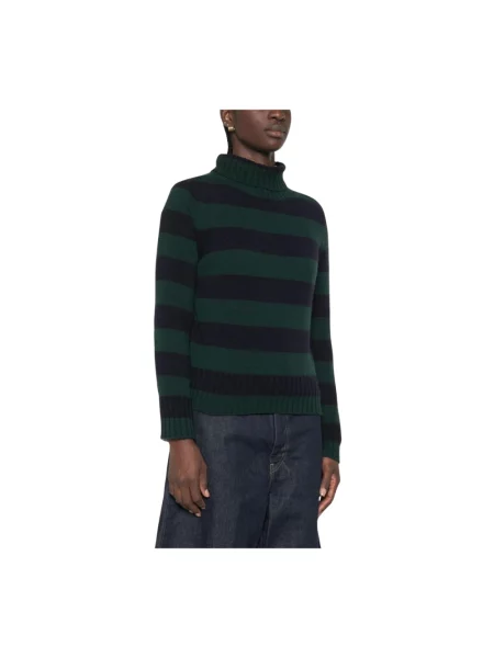 Sweter z golfem Be You w paski z paskiem