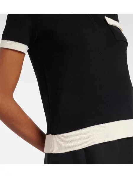 Tricou polo Valentino cu funde negru
